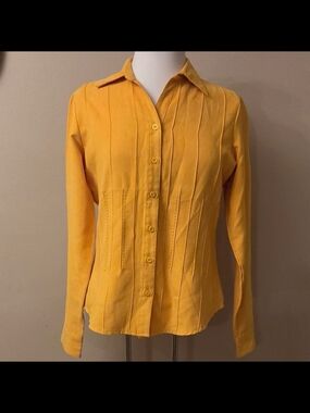 Vintage Baxter & Wells Marigold Yellow Button Up Blouse